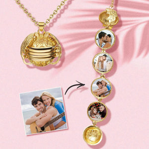 Photo Wings Necklace Pendant Photo Locket Necklace Antique Gold - YourPhotoNecklaceau