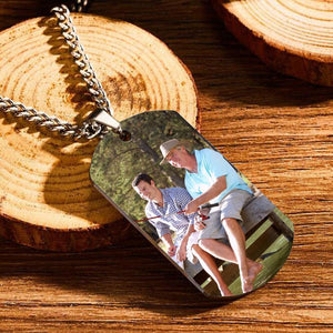 Personalized Music Spotify Scan Code Photo Necklace Stainless Steel Pendant Gifts For Dad