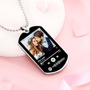Custom Spotify Code Music Photo Necklace Playback Interface Father's Day Gifts