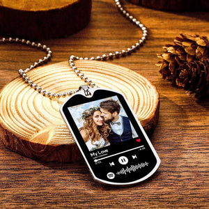 Custom Spotify Code Music Photo Necklace Playback Interface Father's Day Gifts