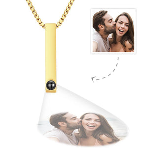 Projection 3D Bar Necklace Vertical Bar Necklace Gifts for Dad