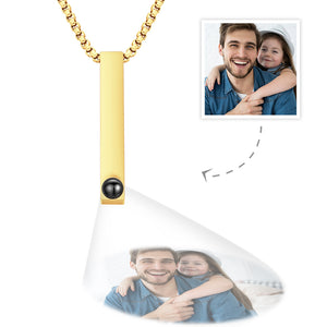 Projection 3D Bar Necklace Vertical Bar Necklace Gifts for Dad