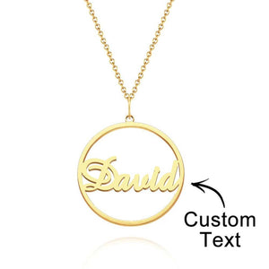 Custom Engraved Necklace Simple Circular Pendant Necklace Gift for Father