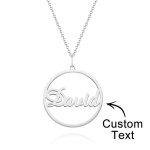 Custom Engraved Necklace Simple Circular Pendant Necklace Gift for Father