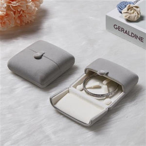 Bracelet Box Velvet Double Open Packaging Jewelry Box Grey Gifts‘ Box