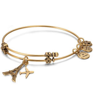 Eiffel Tower Gold Charm Bangle Memorial Gift For Men Women