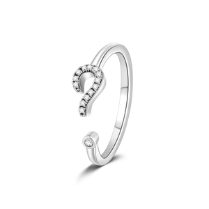 Unique Question Mark Ring Silver For Girls Women