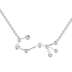 Pisces Necklace With Swarovski Zircon Sterling Silver For Men Women