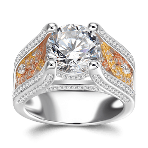 Guarding Love Wedding Promise Ring 14K Gold Plated Silver For Women