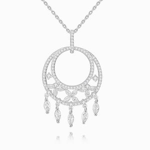 Women's Dream Catcher Necklace Retro Style Copper Plated Silver Length Adjustable