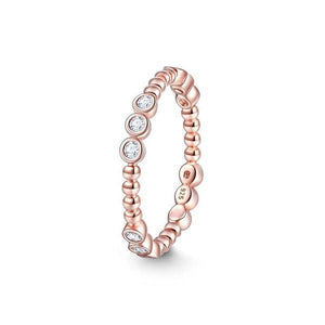 Elegant Rose Gold Ring With Charm For Women Girls