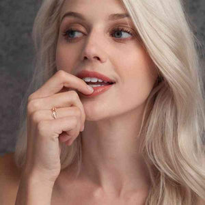 Enternal Love Rose Gold Infinity Ring With Swarovski Zircon For Women Girls