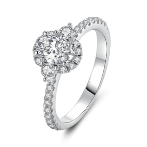 Women's Dazzling Love Wedding Silver Ring With Zircon