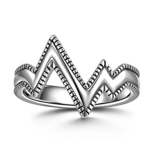 ECG Silver Ring Simple Fashion Ring For Girls Friends