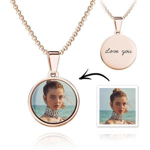Custom Photo Necklace Pendant Picture Necklace Double Sided Christmas Gifts For Girlfriend