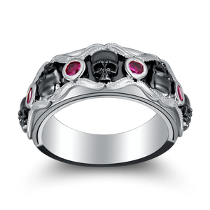 Women's Soul Love Engagement Wedding Ring Black Gold Plated