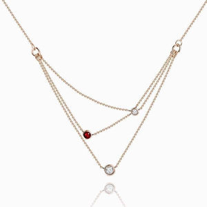 Gold Necklace Dazzling Droplets Necklace Rose Gold Plated Silver