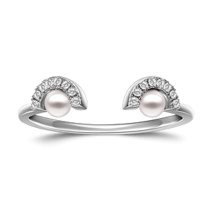Smiling Eyes Ring Double Peals Ring Gifts