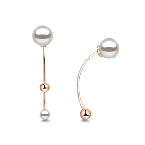 Pearl Earrings Rose Gold Plated Earrings For Women