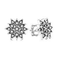 Six-Pointed Star Silver Stud Earrings For Women Girls