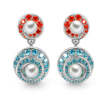 Women'S Swirl Sterling Silver Zirconia Stud Earrings