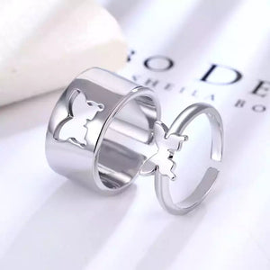 Vintage Butterfly Couple Rings Matching Butterfly Rings Open Rings Adjustable Jewelry