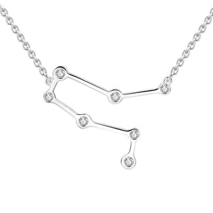 Gemini Silver Necklace With Swarovski Zircon For Men Women