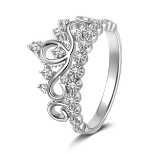 Crown For Love Silver Engagement Ring For Women Girls