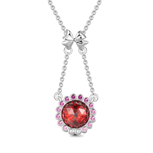Red Celebrate Christmas Necklace Gifts For Her Platinum Plated
