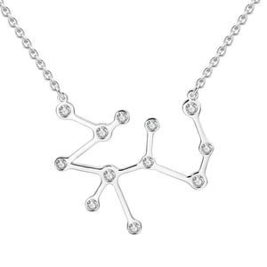 Sagittarius Necklace Silver With Swarovski Zircon For Men Women