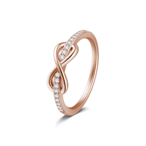 Enternal Love Rose Gold Infinity Ring With Swarovski Zircon For Women Girls