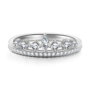 Princess Silver Ring With Zircon For Girls Women Birthday Gift