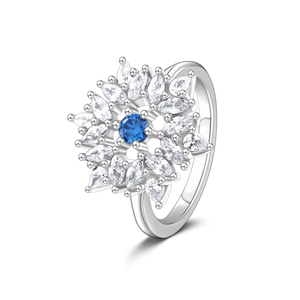 Snowflake Silver Wedding Ring With Zircon For Lover Women