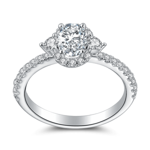 Women's Dazzling Love Wedding Silver Ring With Zircon