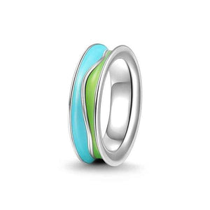Nature Clear Water Sky Modern Ring 925 Sterling Silver For Girls