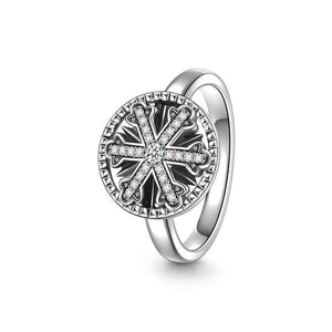 Snowflake Silver Halo Ring With Zircon For Women Girls