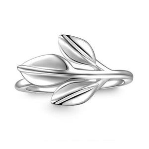 Leave Silver Simple Ring For Girls Birthday Gift