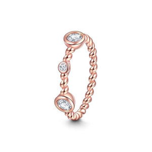 Elegant Rose Gold Circle Wedding Ring For Women