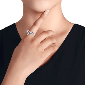 Bow Knot Sweet Ring 925 Sterling Silver For Girls