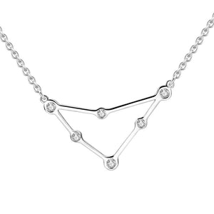 Capricorn Necklace With Swarovski Zircon Silver For Men Women