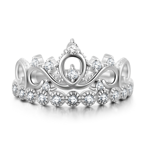 Crown For Love Silver Engagement Ring For Women Girls