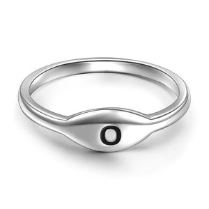 Lettering O Simple Ring Sterling Silver For Women Girls Valentine'S Anniversary Day Gift
