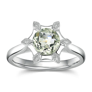 Allure Green Crystal Wedding Ring Sterling Silver For Women Girls