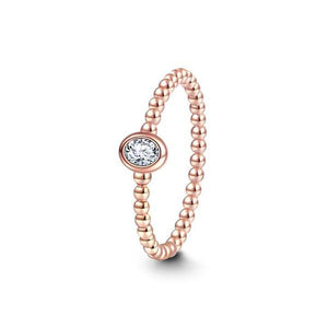 Female Elegant Promise Ring Rose Gold Plated Charm