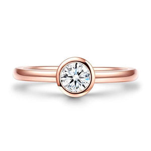 Only Love Circle Halo Wedding Ring Rose Gold For Women