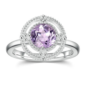 Women's Merging Love Amethyst Weeding Ring Engagement Gift