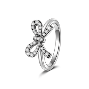 Bow Knot Sweet Ring 925 Sterling Silver For Girls