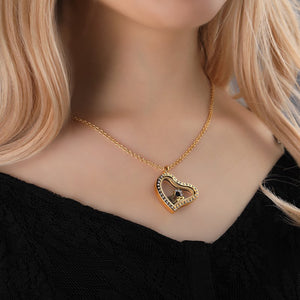 Heart Necklace with Crystal Floating Locket Alloy Anniversary Gifts