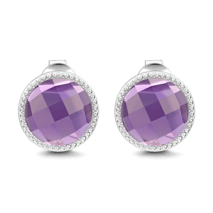 Birthstone Stud Earrings Sterling Silver For Women