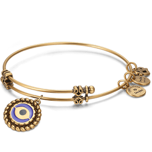 Evil Eye Engraved Charm Bangle Gold Plated For Men Women